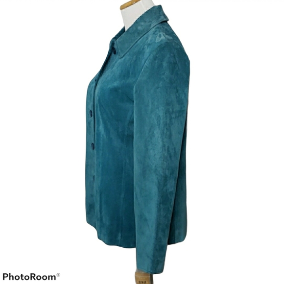 Kate Hill Genuine Suede Leather Shirt Jacket Size 10 - Picture 2 of 9